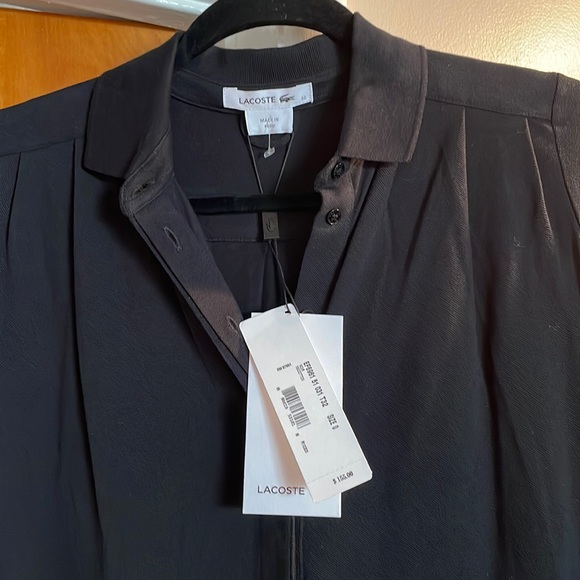 NEW Black Lacoste Shirt Dress size 0 - Picture 2 of 4